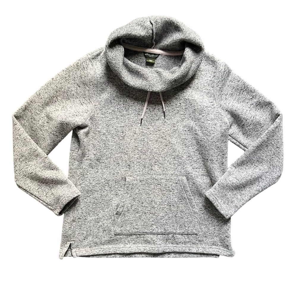 Eddie Bauer Women's Gray Heathered Funnel Cowl Neck Pullover Sweater size XL